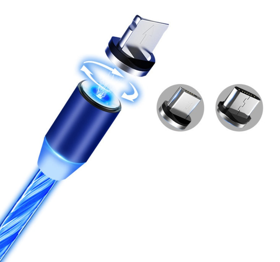 Magnetic Flowing Light Data Cable – iPhone & Android