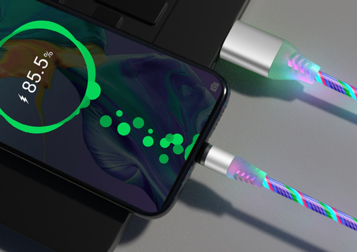 Magnetic Flowing Light Data Cable – iPhone & Android