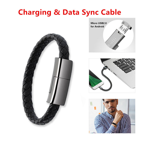 Portable Bracelet Charging & Data Cable for iPhone & Phones