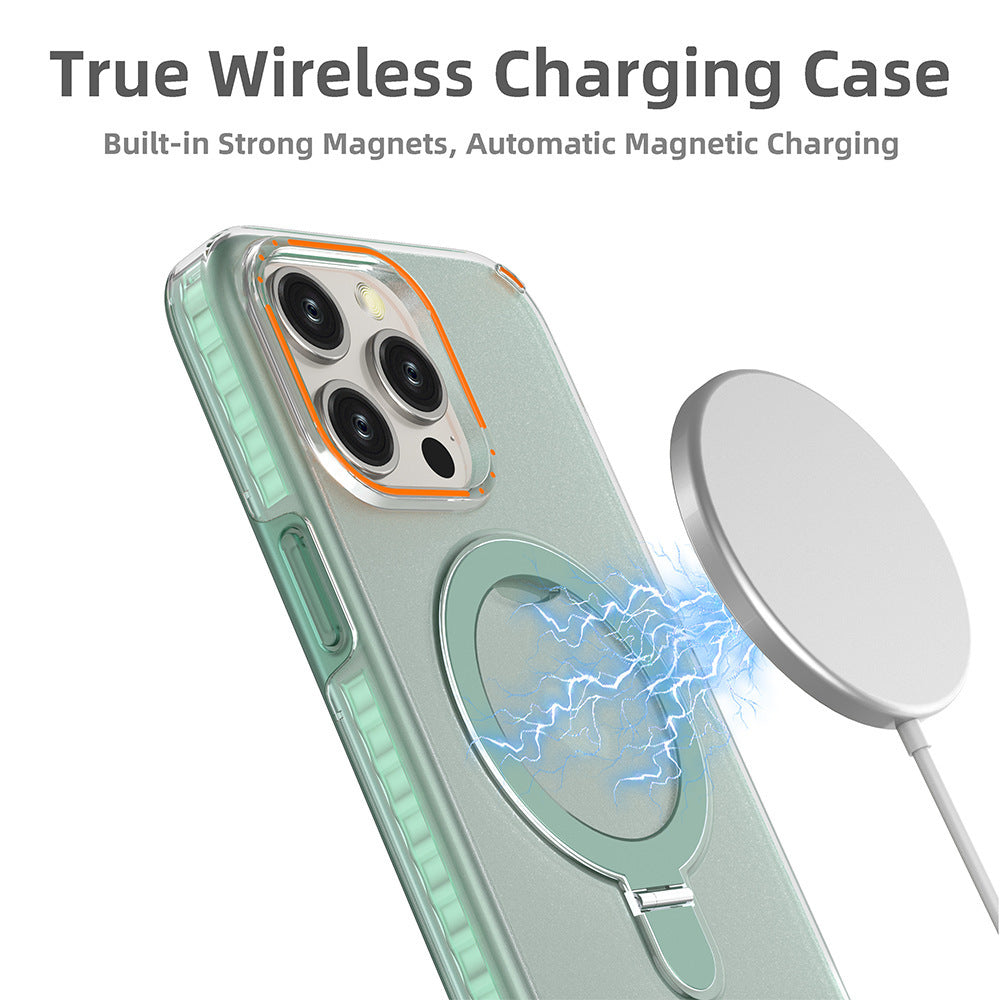 MagSafe-Compatible Magnetic Clear Case with Stand Cover