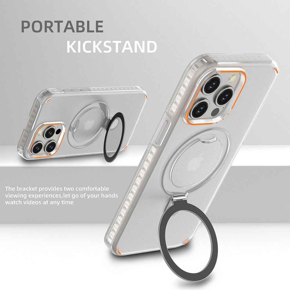 MagSafe-Compatible Magnetic Clear Case with Stand Cover