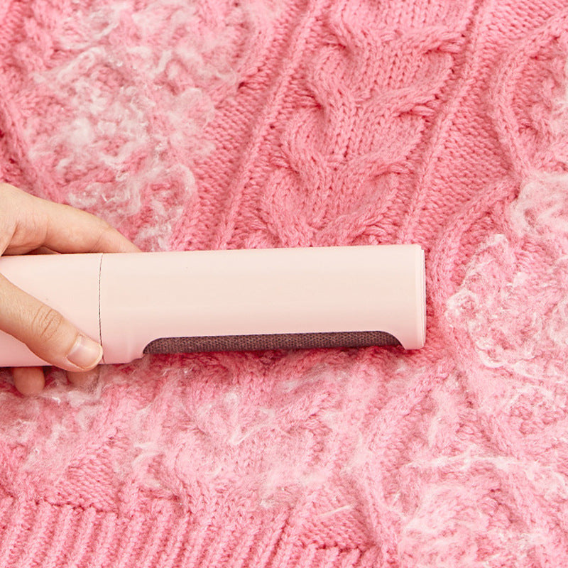 Portable 2-in-1 Pet Hair Removal Brush & Lint Roller, Self-Cleaning for Cat & Dog Fur