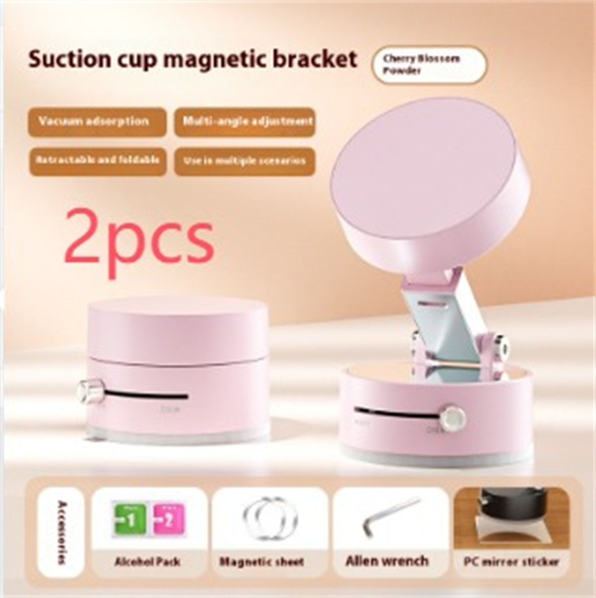 Foldable Magnetic Car Phone Holder with Suction Cup