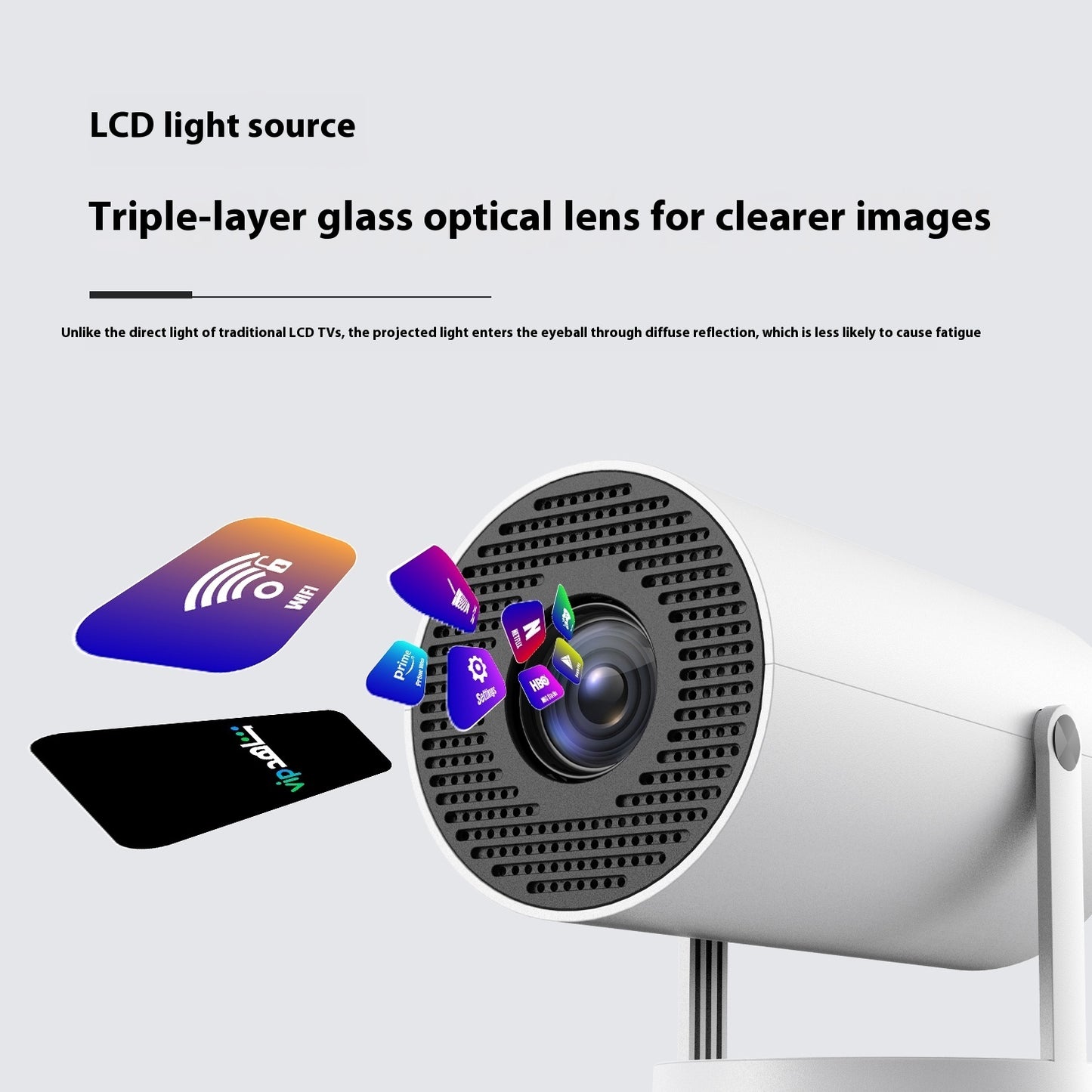 Compact Home Projector – Auto Focus & 180° Projection