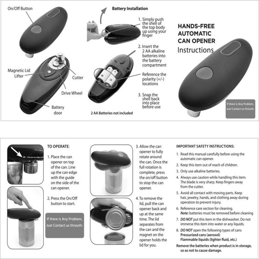 Automatic Electric Can Opener – Portable & Effortless
