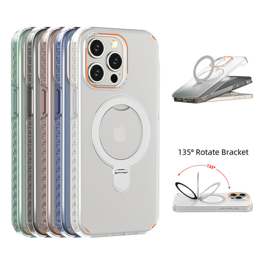 MagSafe-Compatible Magnetic Clear Case with Stand Cover