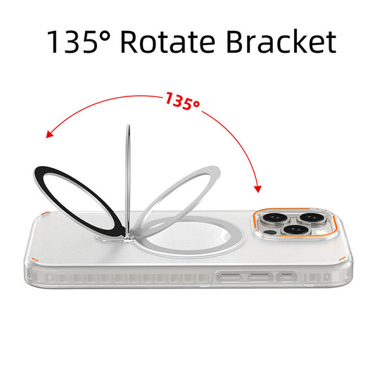 MagSafe-Compatible Magnetic Clear Case with Stand Cover