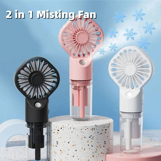 Mini Cooling Fan with Humidification & USB Rechargeable