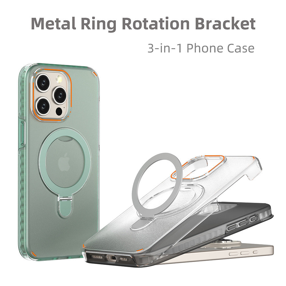 MagSafe-Compatible Magnetic Clear Case with Stand Cover
