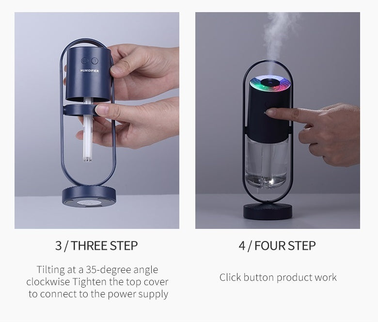 Magic Shadow USB Air Humidifier – Ultrasonic Mist with Night Light & Mini Purifier