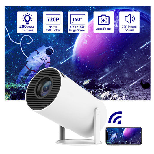 Compact Home Projector – Auto Focus & 180° Projection