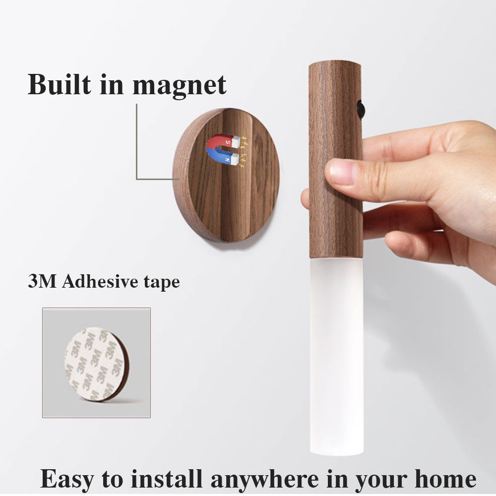 Wood Design LED Night Light – Motion Sensor, USB, Magnetic Mount