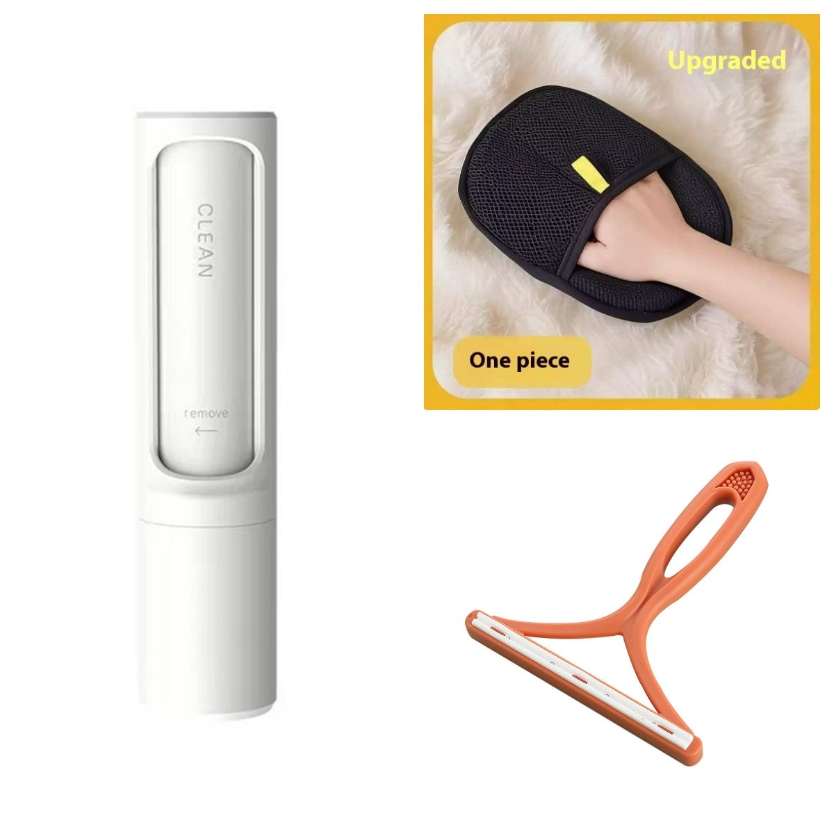 Portable 2-in-1 Pet Hair Removal Brush & Lint Roller, Self-Cleaning for Cat & Dog Fur