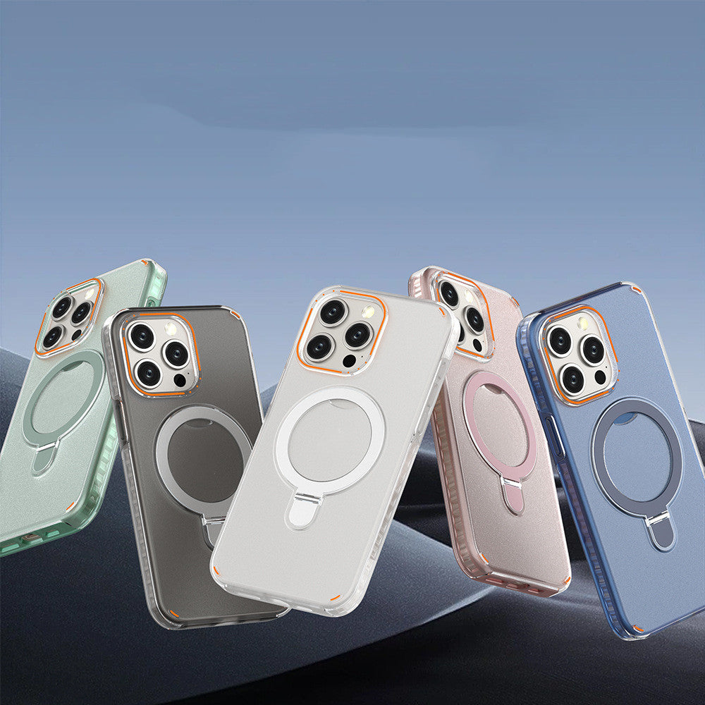 MagSafe-Compatible Magnetic Clear Case with Stand Cover
