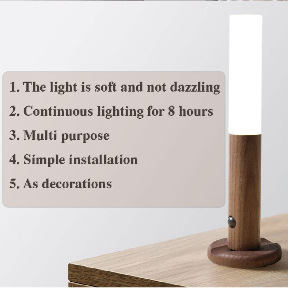 Wood Design LED Night Light – Motion Sensor, USB, Magnetic Mount