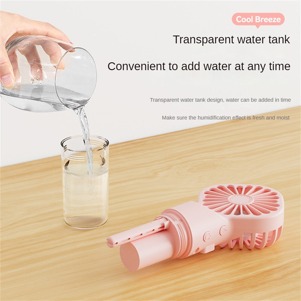 Mini Cooling Fan with Humidification & USB Rechargeable