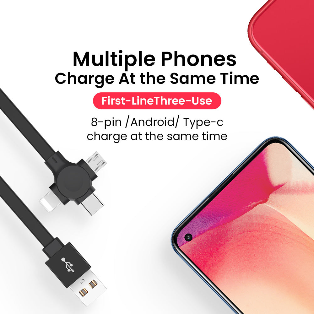 Macaron Style Multi-USB Cable – Type-C, Micro, iPhone